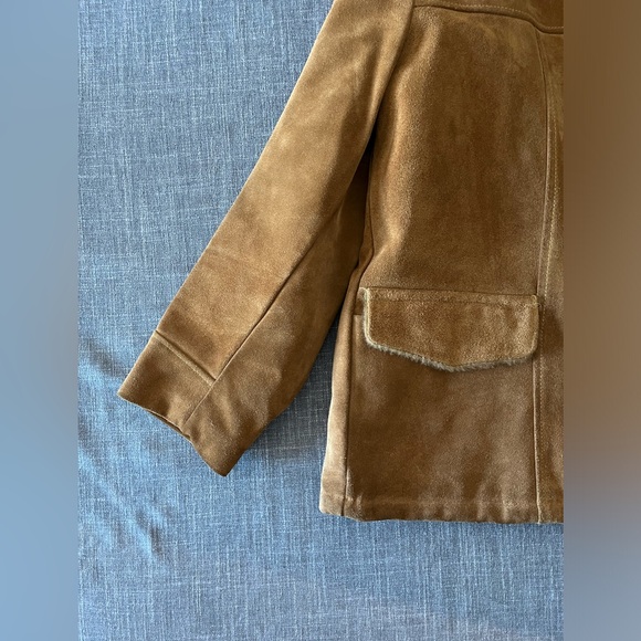 Vintage 1970s Sears The Leather Shop Suede & Sherpa Cattleman Coat Jacket Sz 42 - Picture 5 of 11